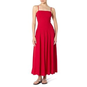Women's Florencia Smocked Bodice Linen Maxi Dress
